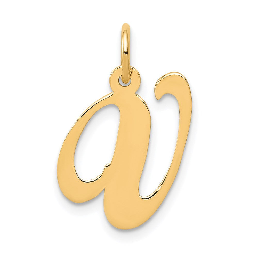 14K Gelbgold 14K Mittel Fantasie Schreibschrift Buchstabe V Initiale Charm