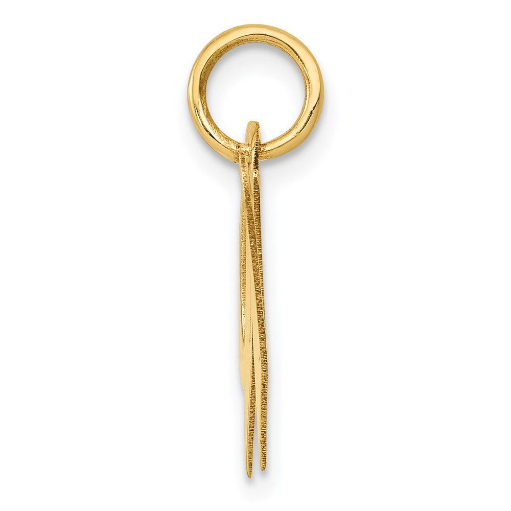 14K Gelbgold 14K Mittel Fantasie Schreibschrift Buchstabe W Initiale Charm