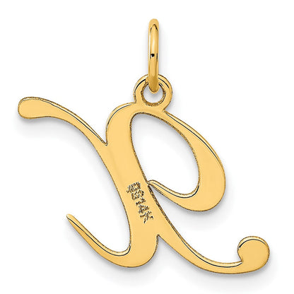 14K Gelbgold 14K Mittel Fantasie Schreibschrift Buchstabe X Initiale Charm