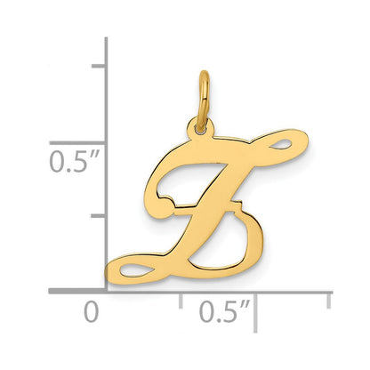 14K Gelbgold 14K Mittel Fantasie Schreibschrift Buchstabe Z Initiale Charm