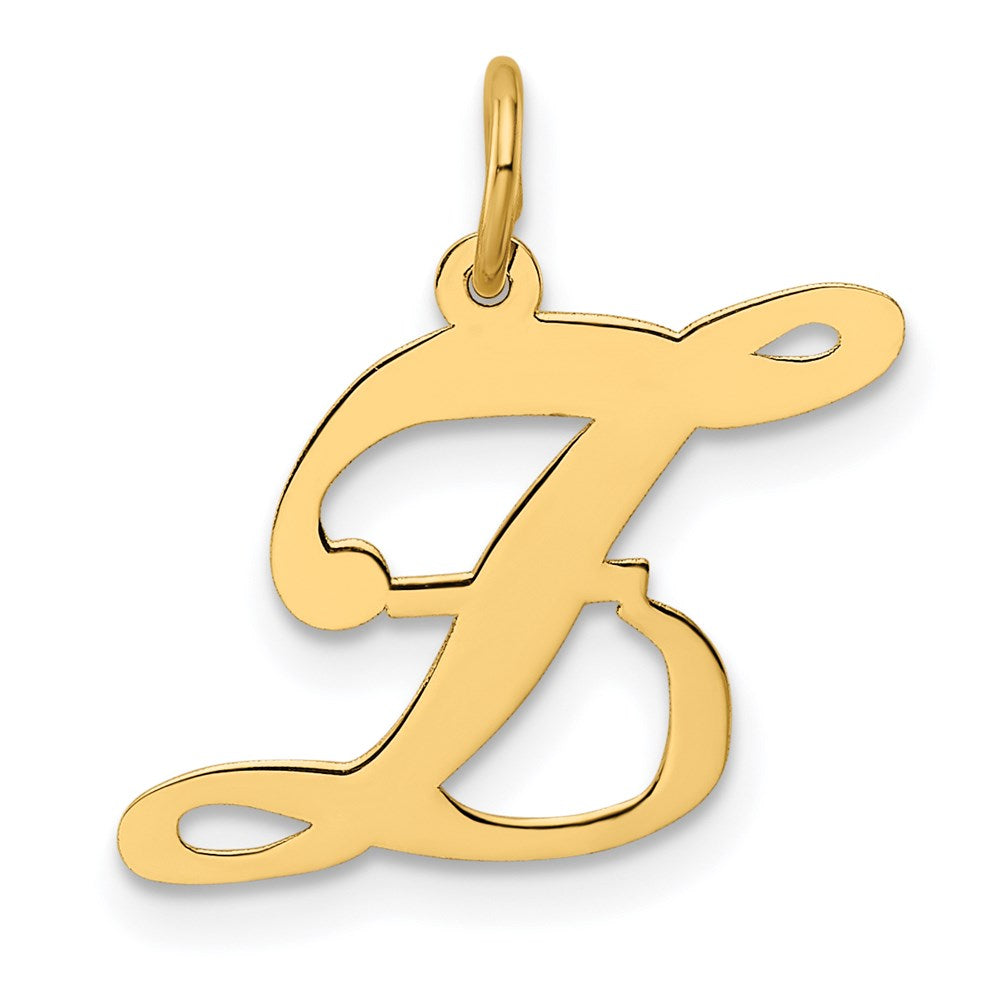 14K Gelbgold 14K Mittel Fantasie Schreibschrift Buchstabe Z Initiale Charm