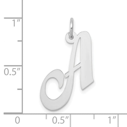 14K Weißgold 14K Weißgold Mittel Fantasie Schreibschrift Buchstabe A Initiale Charm