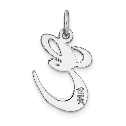 14K Weißgold 14K Weißgold Mittel Fantasie Schreibschrift Buchstabe E Initiale Charm