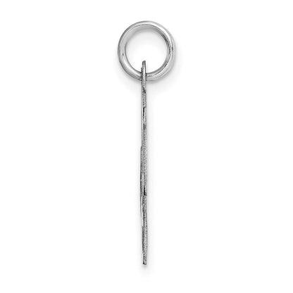 14K Weißgold 14K Weißgold Mittel Fantasie Schreibschrift Buchstabe L Initiale Charm