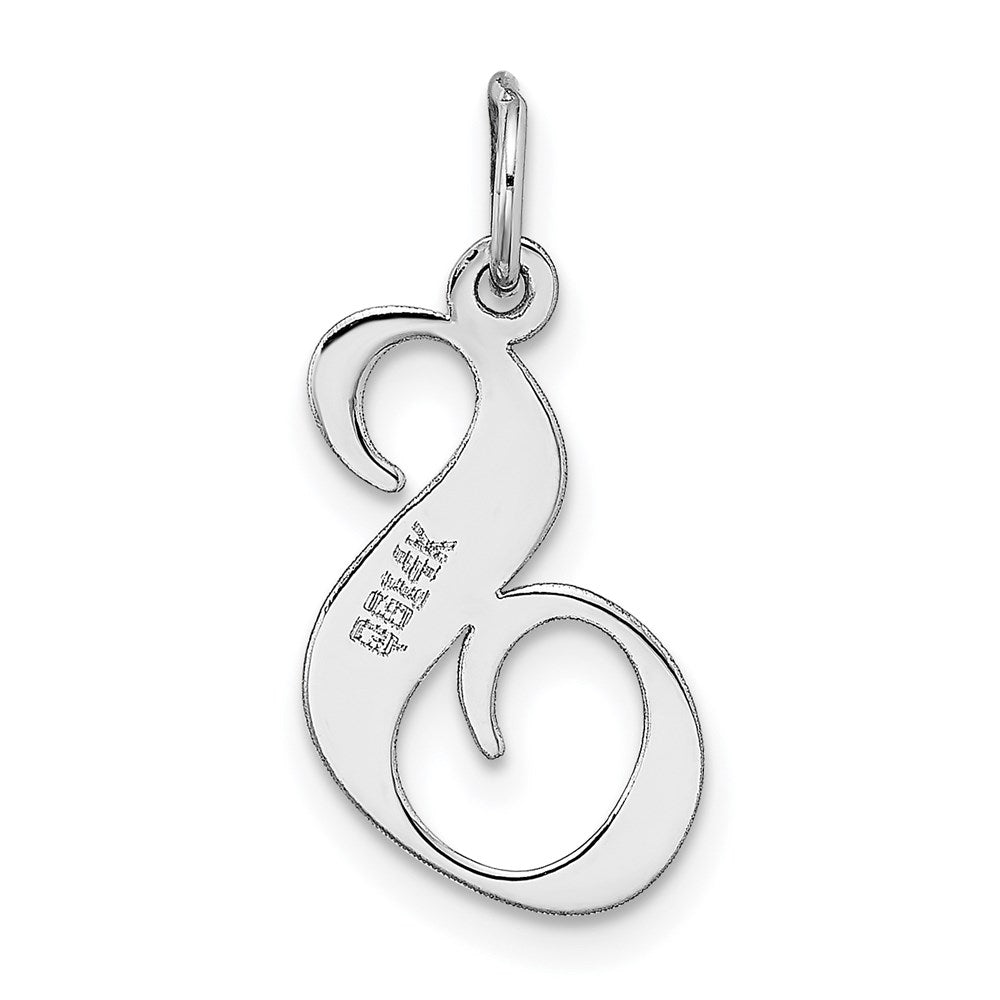 14K Weißgold 14K Weißgold Mittel Fantasie Schreibschrift Buchstabe S Initiale Charm