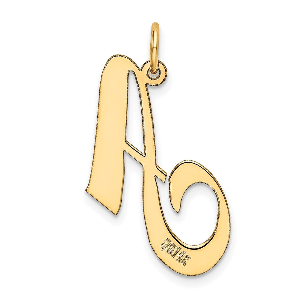 14K Gelbgold 14K Groß Fantasie Schreibschrift Buchstabe A Initiale Charm