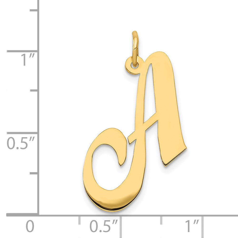 14K Gelbgold 14K Groß Fantasie Schreibschrift Buchstabe A Initiale Charm