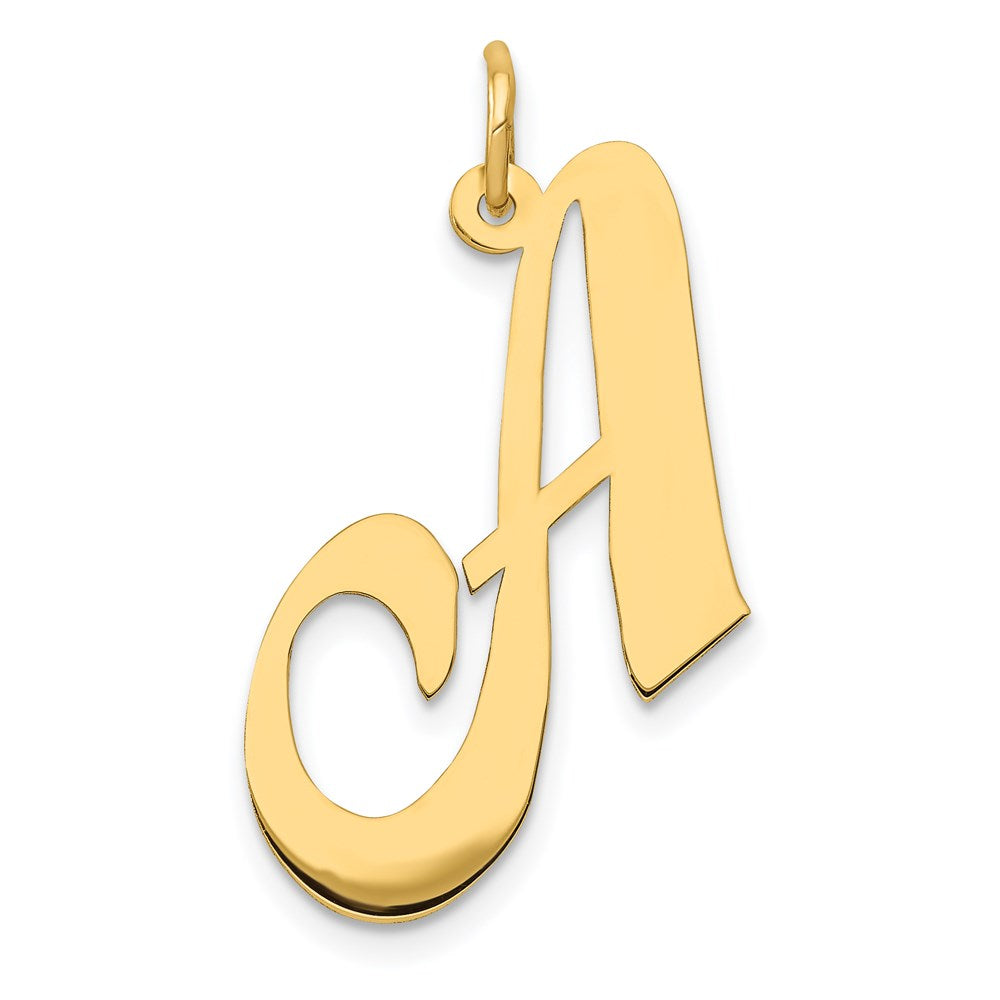 14K Gelbgold 14K Groß Fantasie Schreibschrift Buchstabe A Initiale Charm