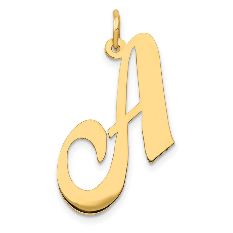 14K Gelbgold 14K Groß Fantasie Schreibschrift Buchstabe A Initiale Charm