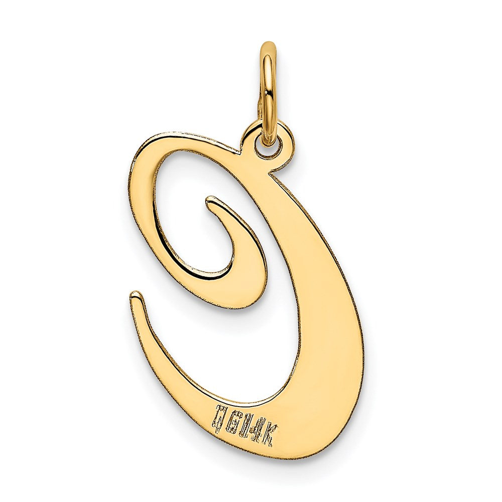 14K Gelbgold 14K Groß Fantasie Schreibschrift Buchstabe C Initiale Charm
