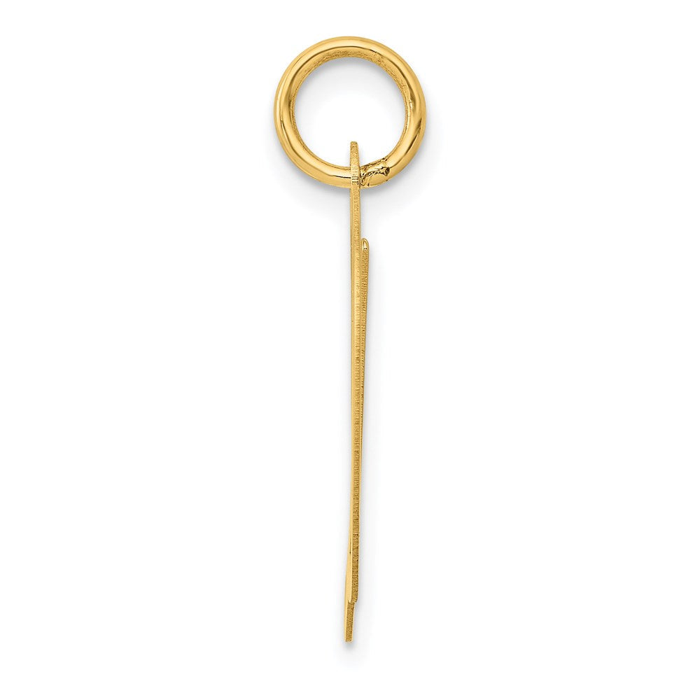 14K Gelbgold 14K Groß Fantasie Schreibschrift Buchstabe D Initiale Charm