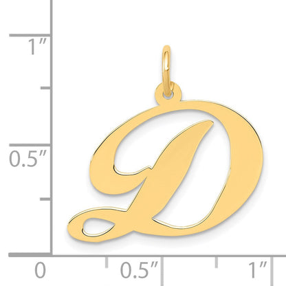 14K Gelbgold 14K Groß Fantasie Schreibschrift Buchstabe D Initiale Charm