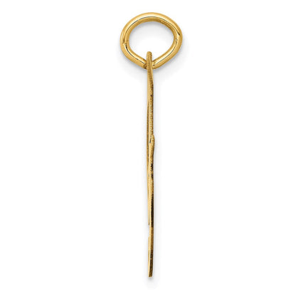 14K Gelbgold 14K Groß Fantasie Schreibschrift Buchstabe F Initiale Charm