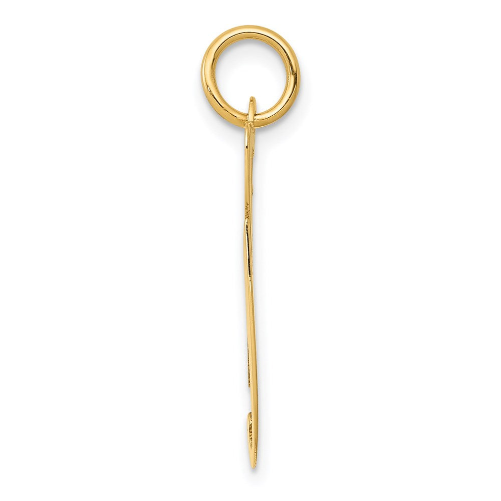 14K Gelbgold 14K Groß Fantasie Schreibschrift Buchstabe G Initiale Charm