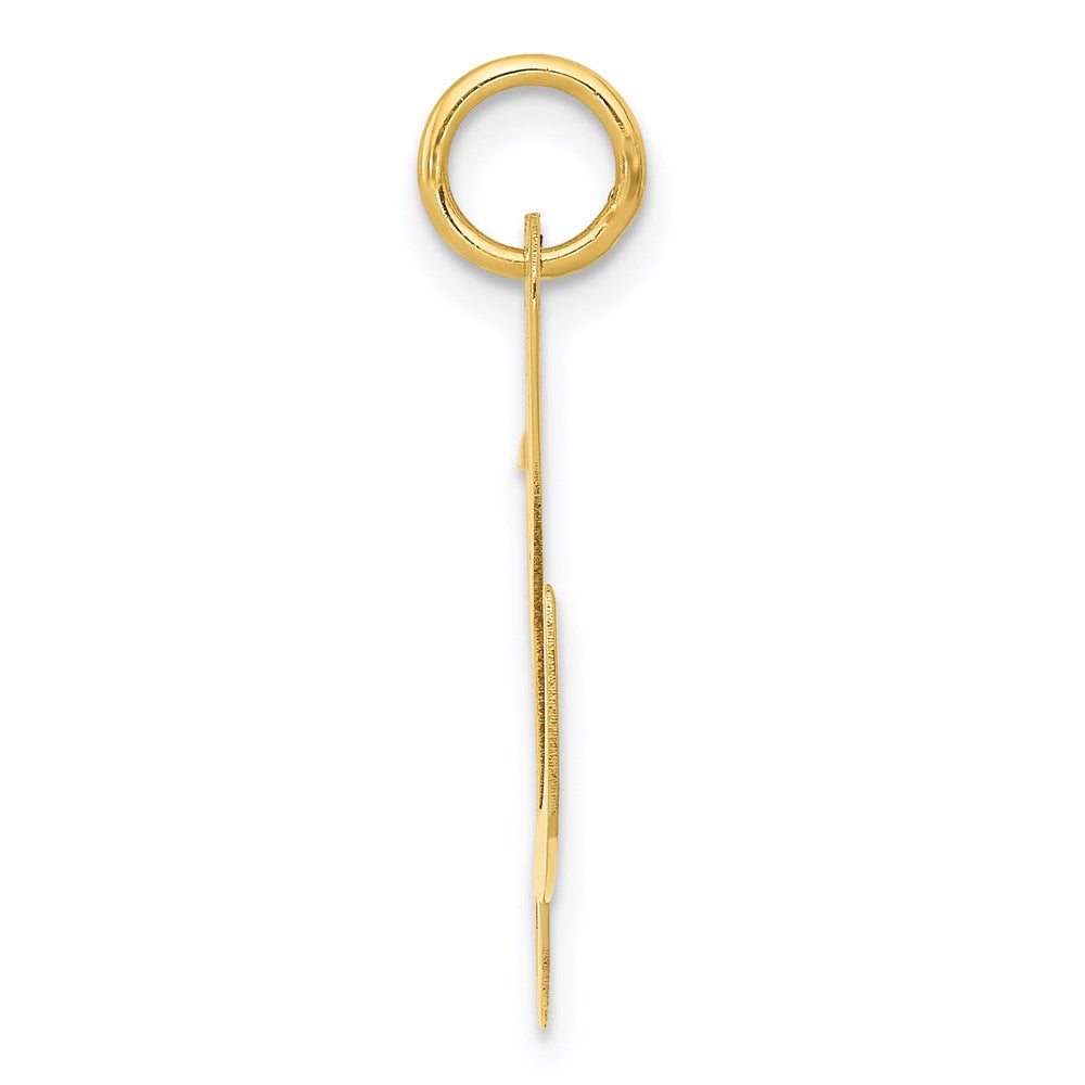 14K Gelbgold 14K Groß Fantasie Schreibschrift Buchstabe L Initiale Charm