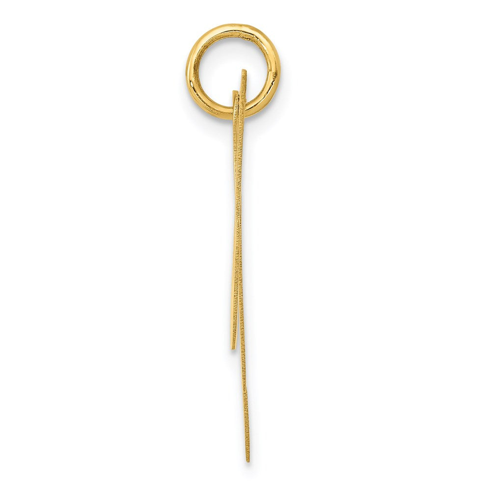 14K Gelbgold 14K Groß Fantasie Schreibschrift Buchstabe M Initiale Charm