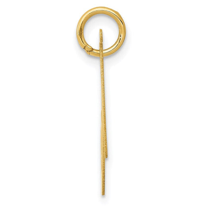 14K Gelbgold 14K Groß Fantasie Schreibschrift Buchstabe N Initiale Charm