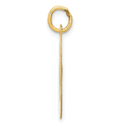 14K Gelbgold 14K Groß Fantasie Schreibschrift Buchstabe O Initiale Charm