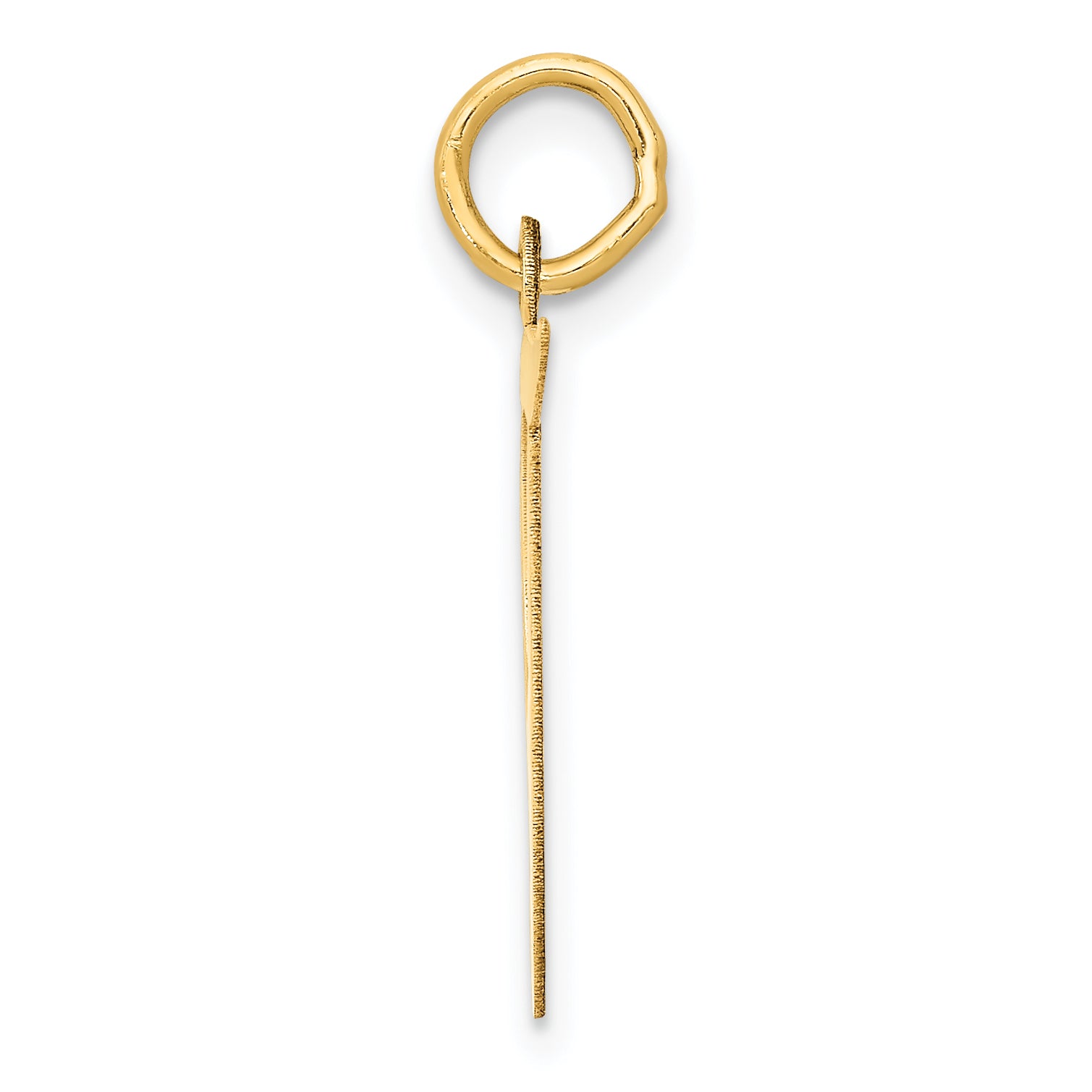 14K Gelbgold 14K Groß Fantasie Schreibschrift Buchstabe T Initiale Charm