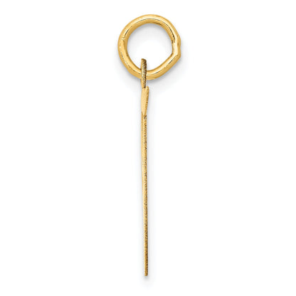 14K Gelbgold 14K Groß Fantasie Schreibschrift Buchstabe T Initiale Charm