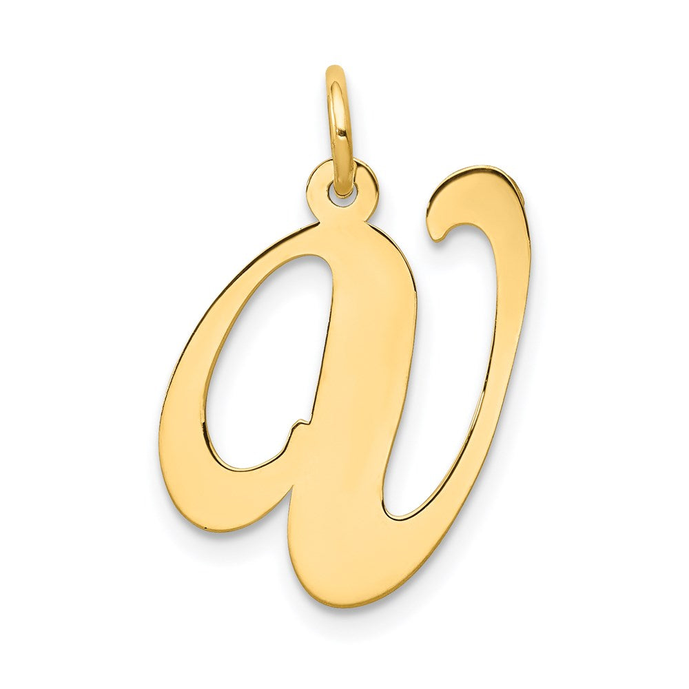 14K Gelbgold 14K Groß Fantasie Schreibschrift Buchstabe V Initiale Charm