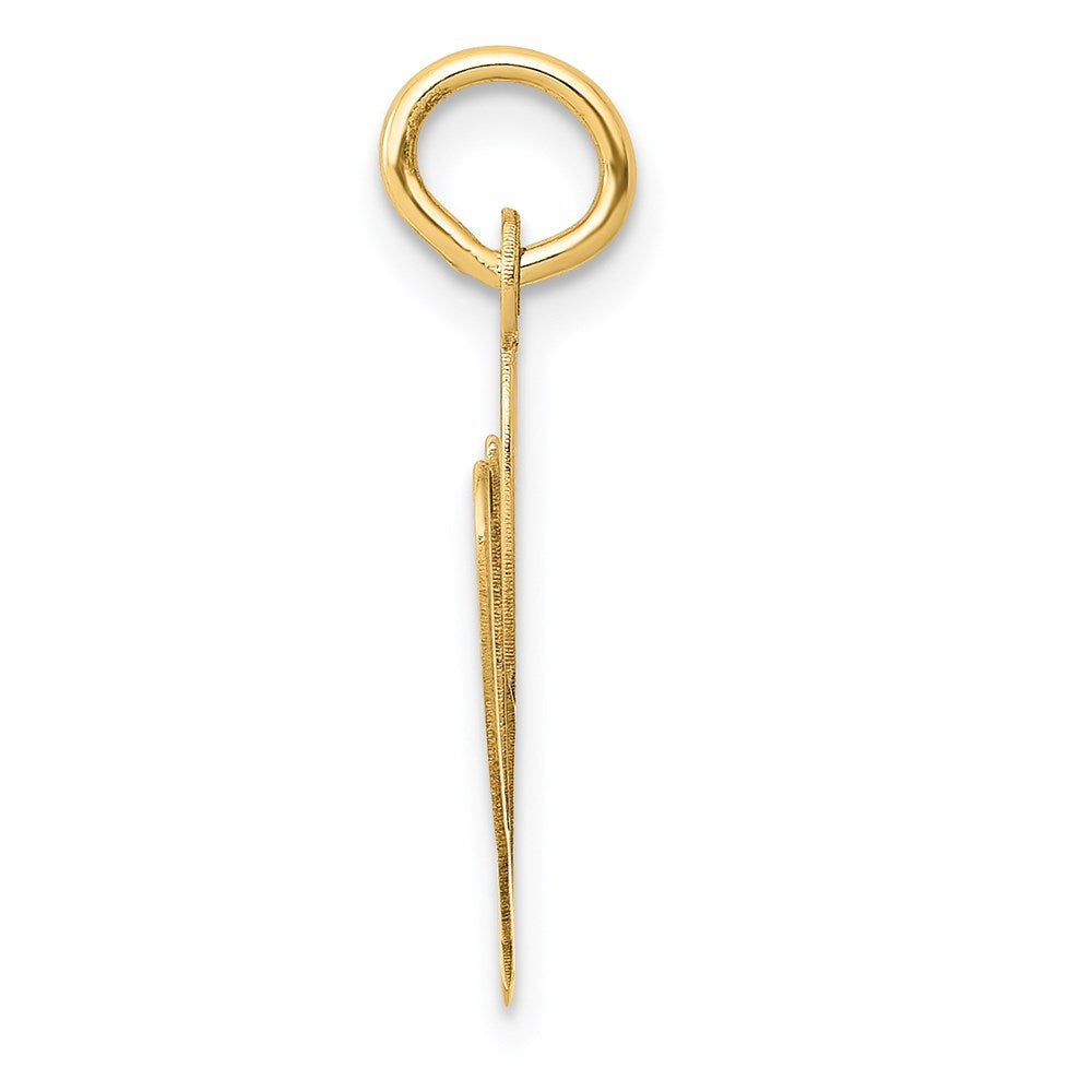 14K Gelbgold 14K Groß Fantasie Schreibschrift Buchstabe W Initiale Charm