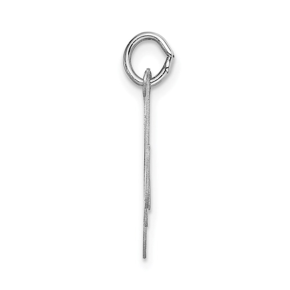 14K Weißgold 14K Weißgold Groß Fantasie Schreibschrift Buchstabe M Initiale Charm