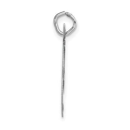 14K Weißgold 14K Weißgold Groß Fantasie Schreibschrift Buchstabe T Initiale Charm