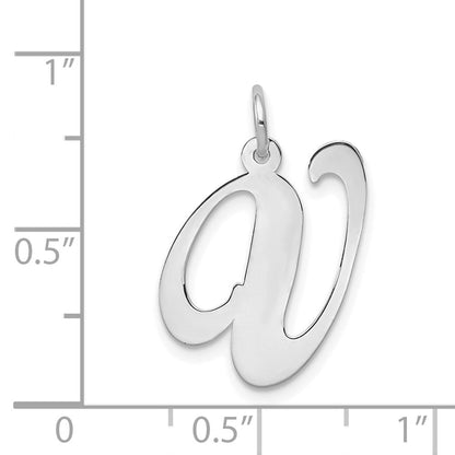 14K Weißgold 14K Weißgold Groß Fantasie Schreibschrift Buchstabe V Initiale Charm