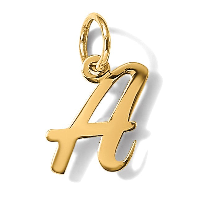 14K Gelbgold 14K Klein Schreibschrift Buchstabe A Initiale Charm