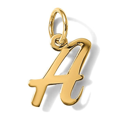 14K Gelbgold 14K Klein Schreibschrift Buchstabe A Initiale Charm