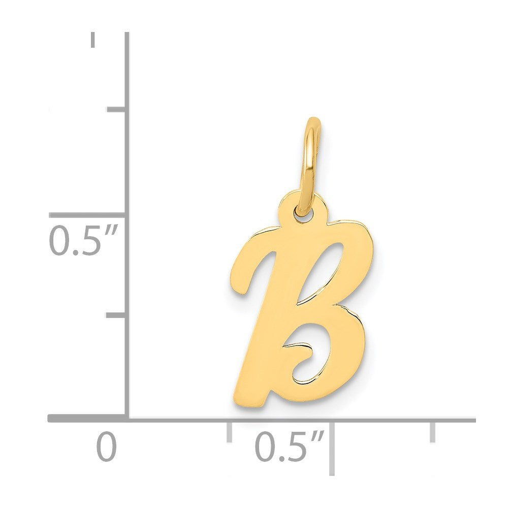 14K Gelbgold 14K Klein Schreibschrift Buchstabe B Initiale Charm