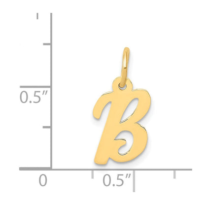 14K Gelbgold 14K Klein Schreibschrift Buchstabe B Initiale Charm