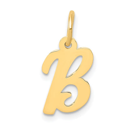 14K Gelbgold 14K Klein Schreibschrift Buchstabe B Initiale Charm