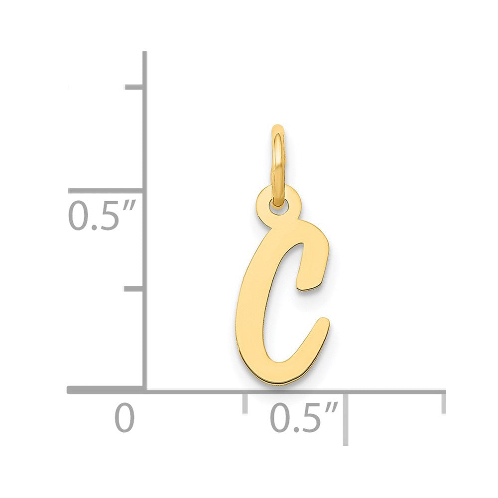 14K Gelbgold 14K Klein Schreibschrift Buchstabe C Initiale Charm