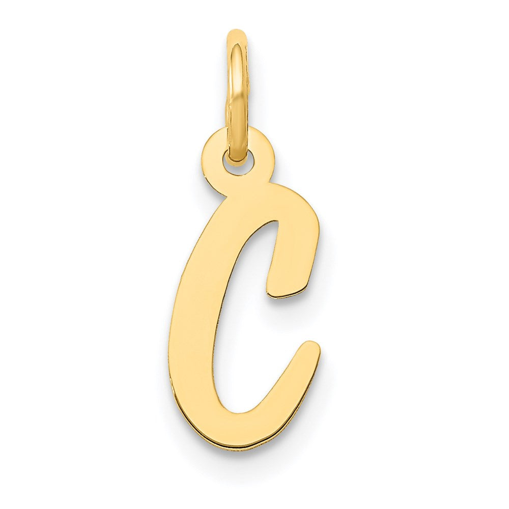 14K Gelbgold 14K Klein Schreibschrift Buchstabe C Initiale Charm