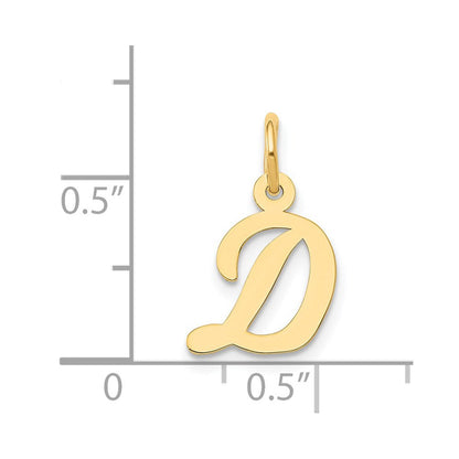 14K Gelbgold 14K Klein Schreibschrift Buchstabe D Initiale Charm