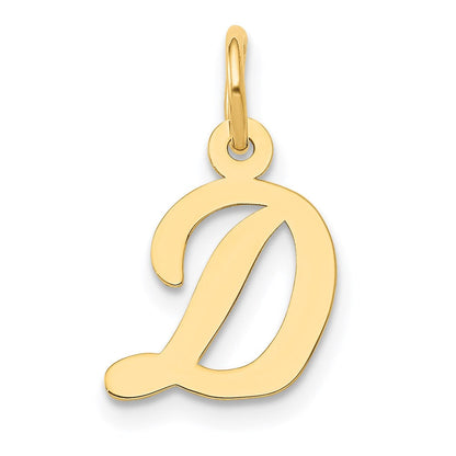 14K Gelbgold 14K Klein Schreibschrift Buchstabe D Initiale Charm