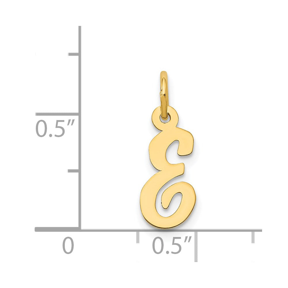 14K Gelbgold 14K Klein Schreibschrift Buchstabe E Initiale Charm