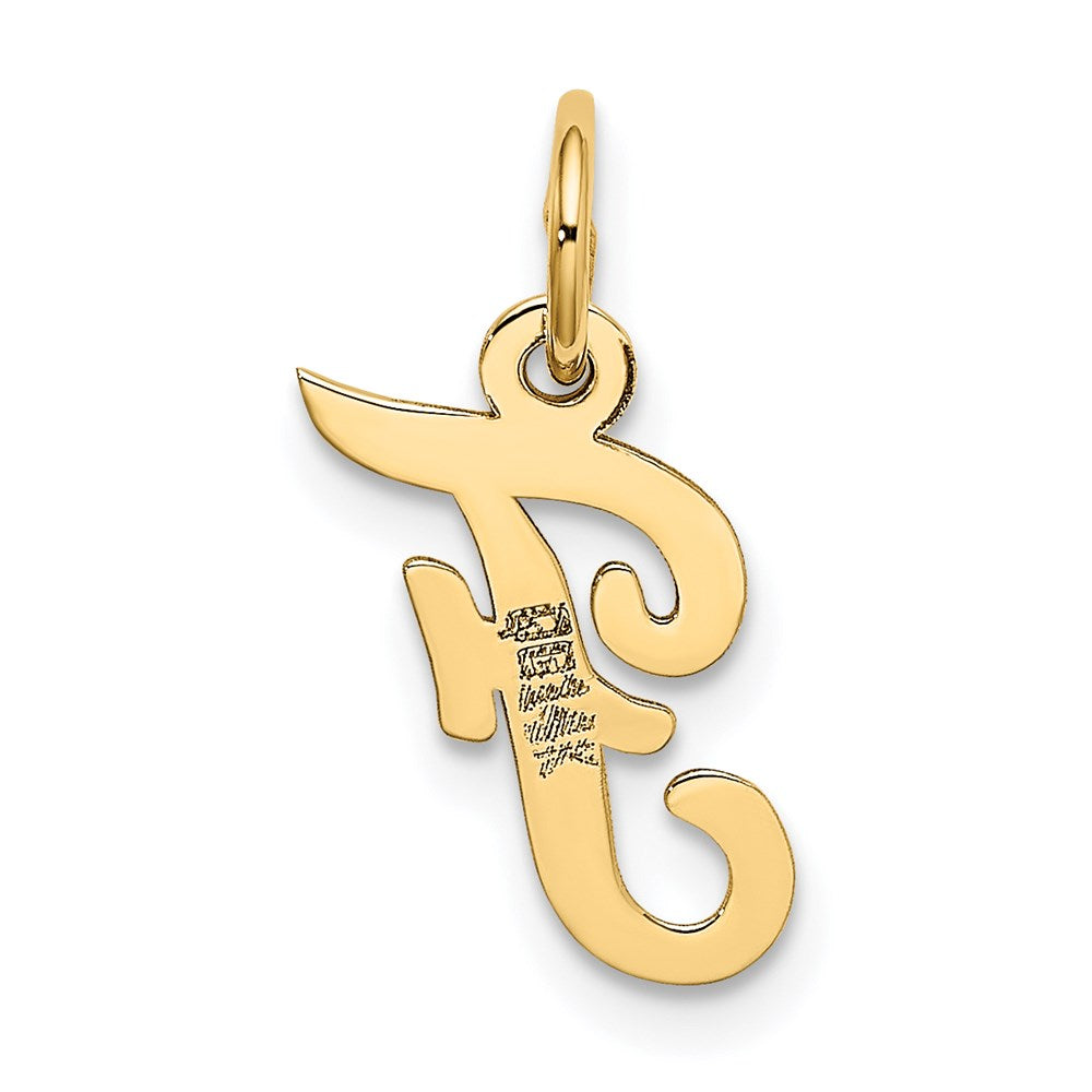 14K Gelbgold 14K Klein Schreibschrift Buchstabe F Initiale Charm