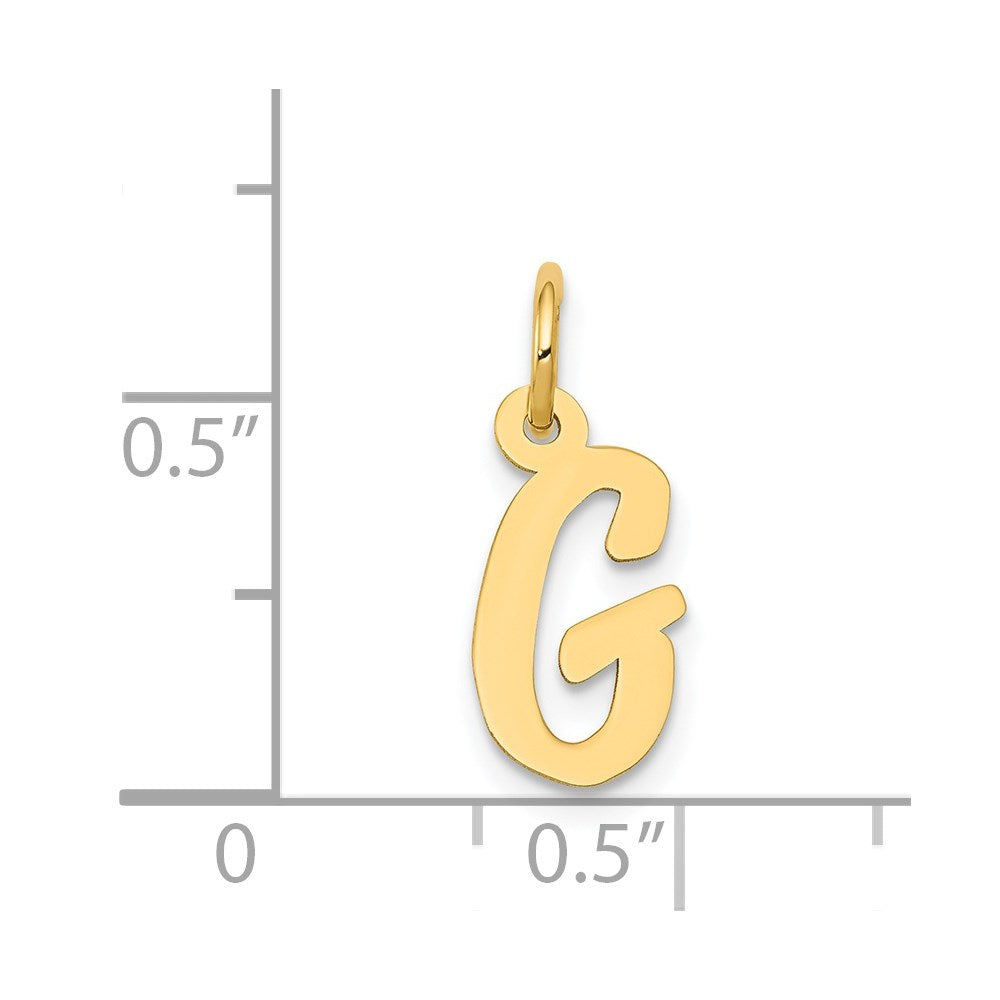 14K Gelbgold 14K Klein Schreibschrift Buchstabe G Initiale Charm