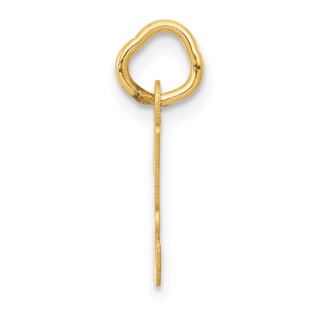 14K Gelbgold 14K Klein Schreibschrift Buchstabe H Initiale Charm