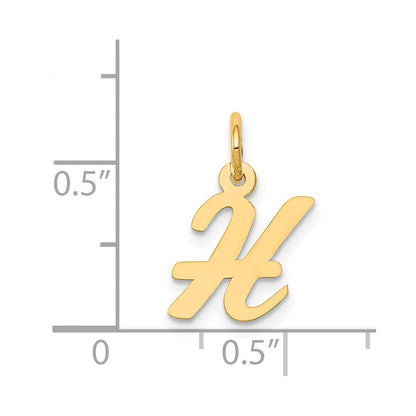 14K Gelbgold 14K Klein Schreibschrift Buchstabe H Initiale Charm