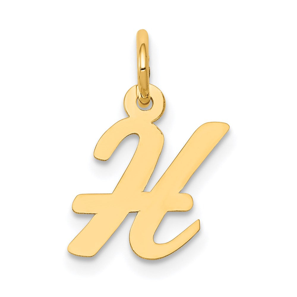 14K Gelbgold 14K Klein Schreibschrift Buchstabe H Initiale Charm