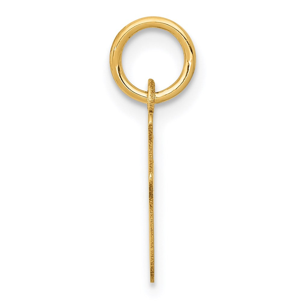 14K Gelbgold 14K Klein Schreibschrift Buchstabe I Initiale Charm