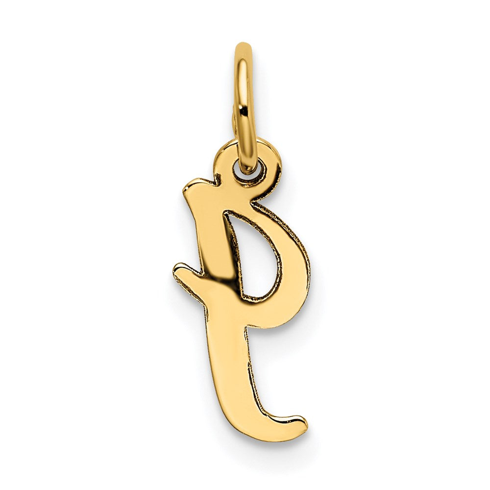 14K Gelbgold 14K Klein Schreibschrift Buchstabe I Initiale Charm