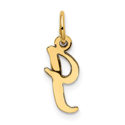 14K Gelbgold 14K Klein Schreibschrift Buchstabe I Initiale Charm