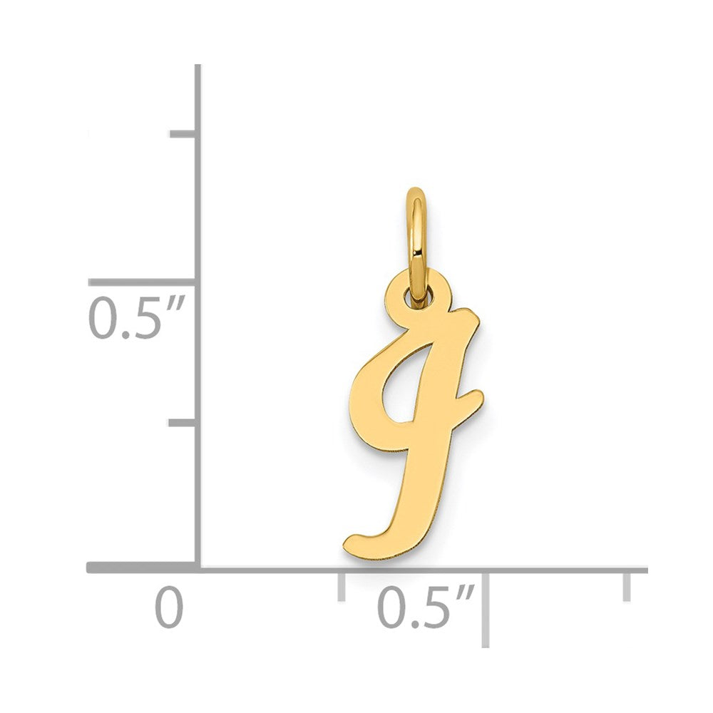 14K Gelbgold 14K Klein Schreibschrift Buchstabe I Initiale Charm