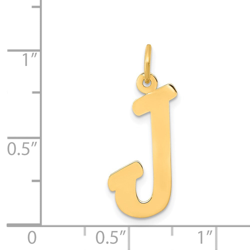 14K Gelbgold 14K Klein Schreibschrift Buchstabe J Initiale Charm