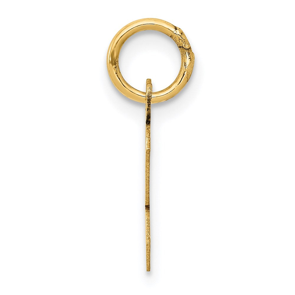 14K Gelbgold 14K Klein Schreibschrift Buchstabe K Initiale Charm